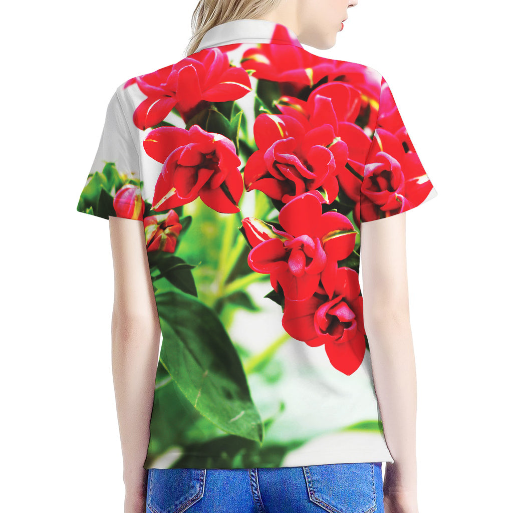 Bouvardia Plant Print Women's Polo Shirt