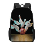 Bowling Strike Print 17 Inch Backpack