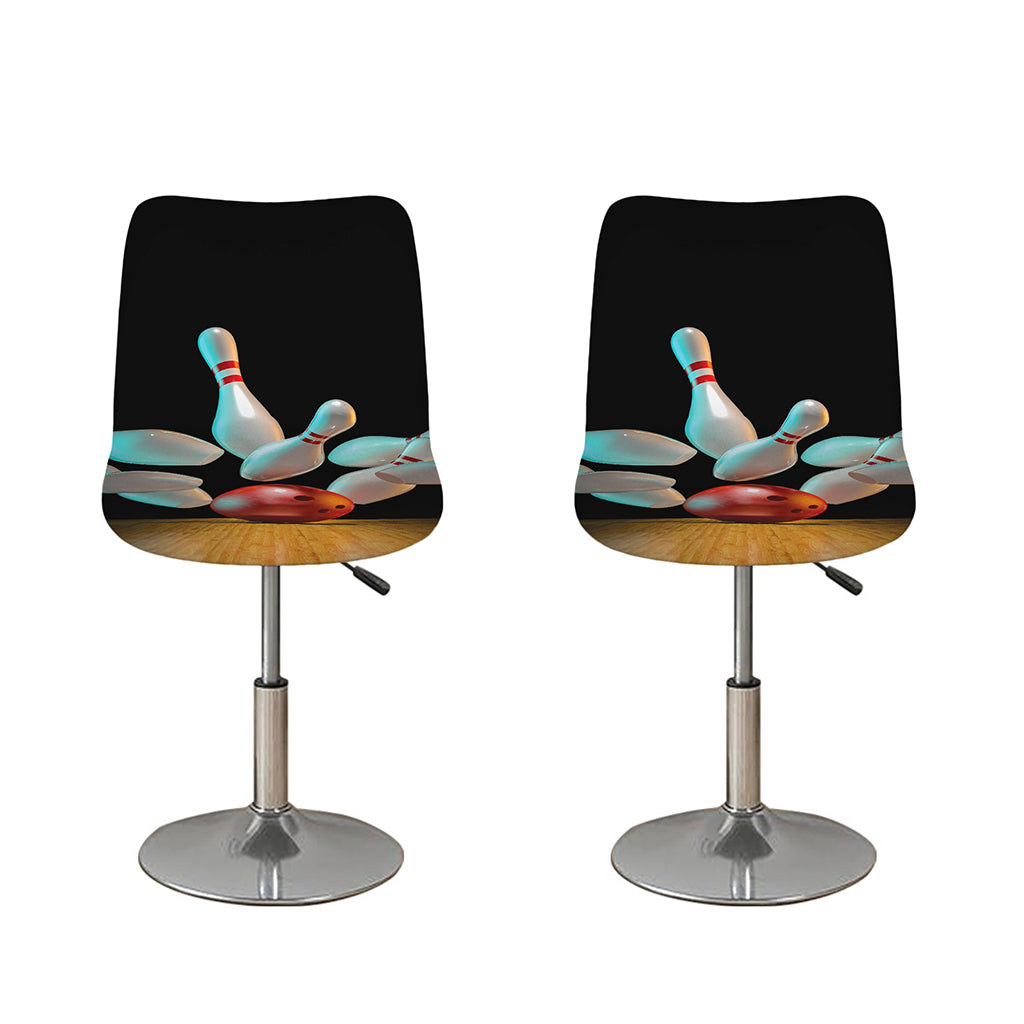 Bowling Strike Print Bar Stool Covers