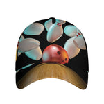 Bowling Strike Print Baseball Cap