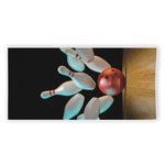 Bowling Strike Print Beach Towel
