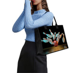 Bowling Strike Print Canvas Tote Bag