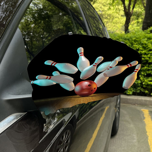 Bowling Strike Print Car Side Mirror Covers