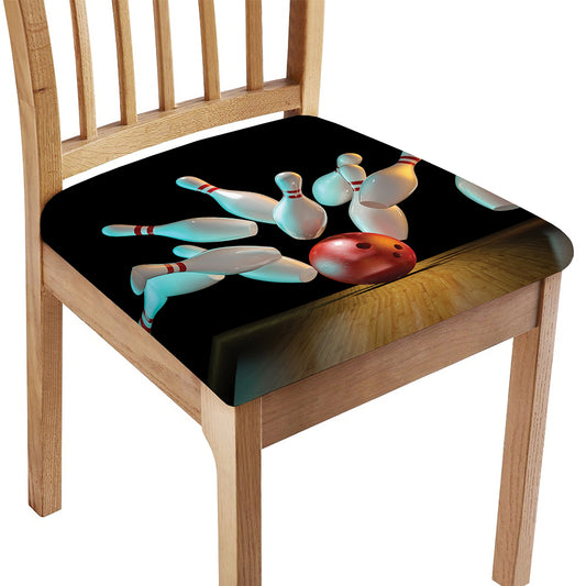 Bowling Strike Print Chair Cushion Cover