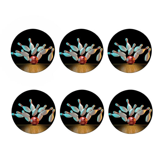 Bowling Strike Print Coaster Set
