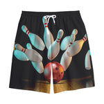 Bowling Strike Print Cotton Shorts