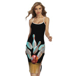 Bowling Strike Print Cross Back Cami Dress
