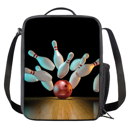 Bowling Strike Print Crossbody Lunch Bag
