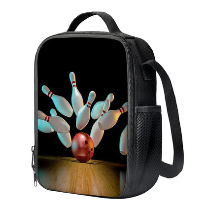 Bowling Strike Print Crossbody Lunch Bag