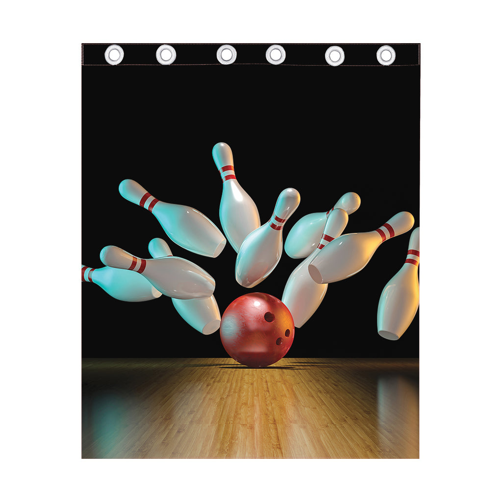 Bowling Strike Print Curtain