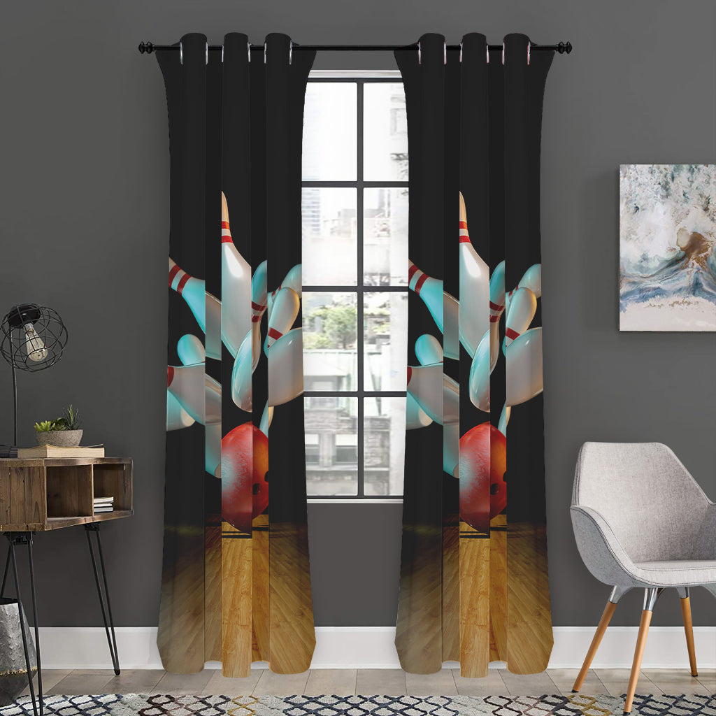 Bowling Strike Print Curtain