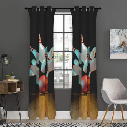 Bowling Strike Print Curtain
