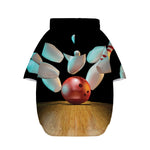 Bowling Strike Print Dog Zip Up Hoodie