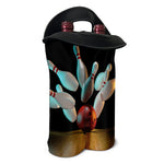 Bowling Strike Print Double Neoprene Wine Tote