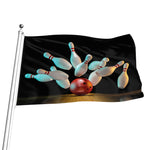 Bowling Strike Print Flag