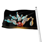 Bowling Strike Print Flag
