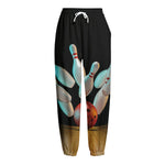 Bowling Strike Print Fleece Lined Knit Pants