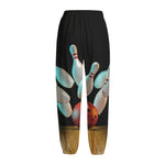 Bowling Strike Print Fleece Lined Knit Pants