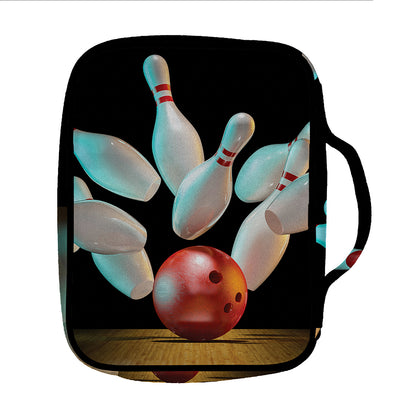 Bowling Strike Print Front Pocket Bible Bag