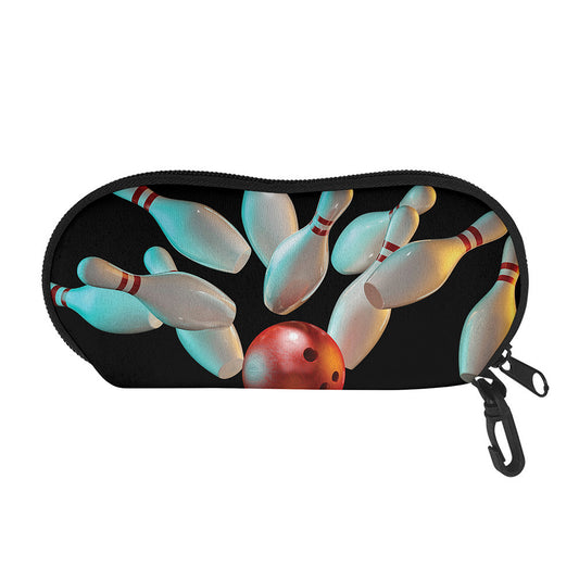 Bowling Strike Print Glasses Case
