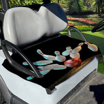 Bowling Strike Print Golf Cart Seat Cover