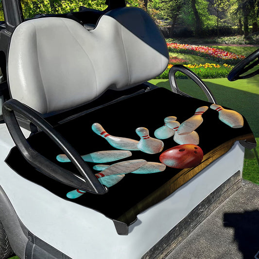 Bowling Strike Print Golf Cart Seat Cover