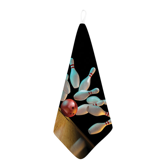 Bowling Strike Print Hand Towel