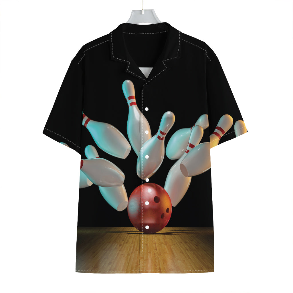 Bowling Strike Print Hawaiian Shirt