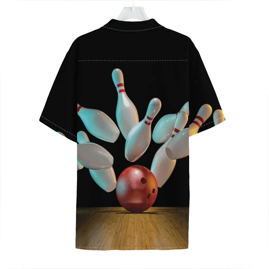 Bowling Strike Print Hawaiian Shirt