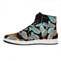 Bowling Strike Print High Top Leather Sneakers