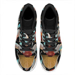 Bowling Strike Print High Top Leather Sneakers