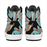 Bowling Strike Print High Top Leather Sneakers