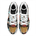 Bowling Strike Print High Top Leather Sneakers