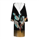 Bowling Strike Print Hooded Bathrobe