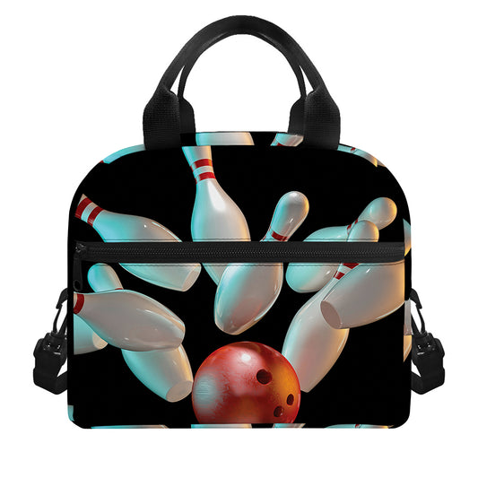 Bowling Strike Print Insulated Lunch Bag