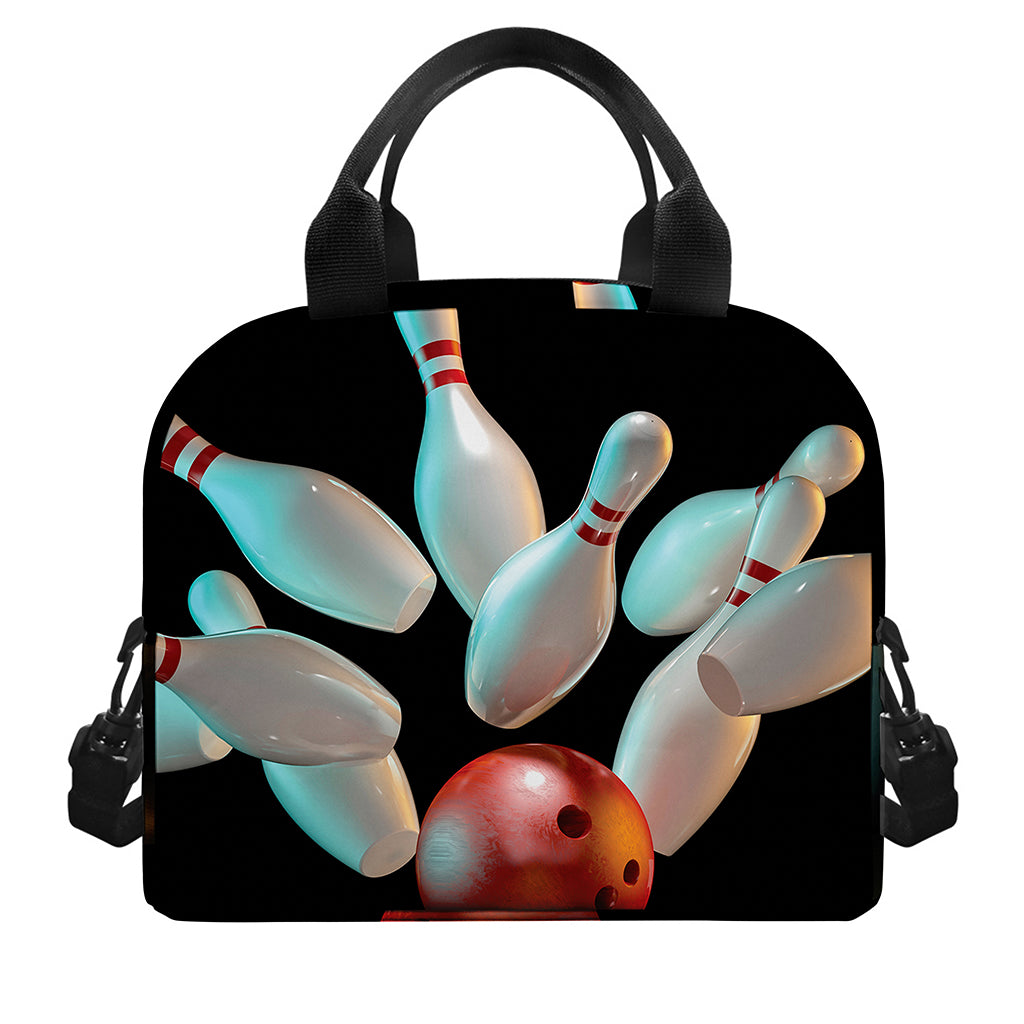 Bowling Strike Print Insulated Lunch Bag
