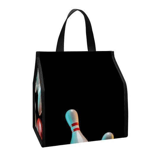 Bowling Strike Print Insulated Lunch Tote