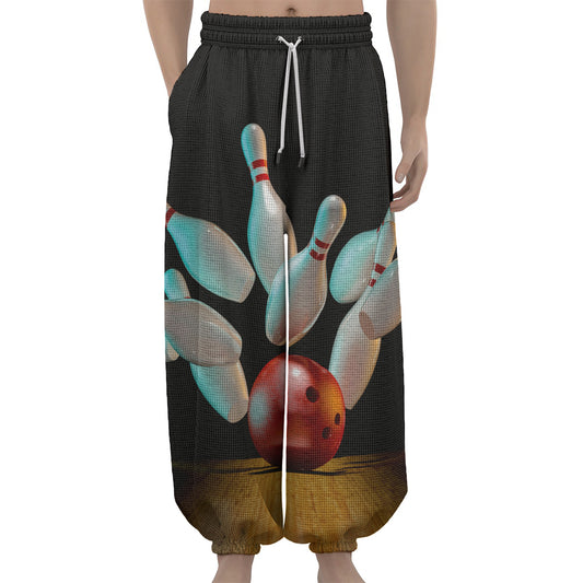 Bowling Strike Print Lantern Pants