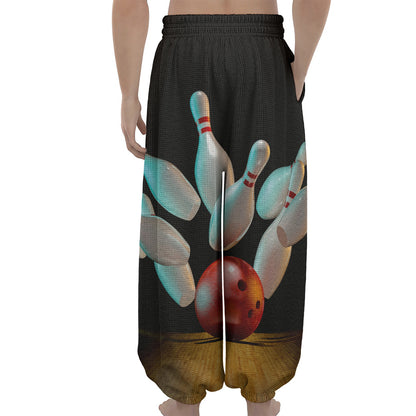 Bowling Strike Print Lantern Pants