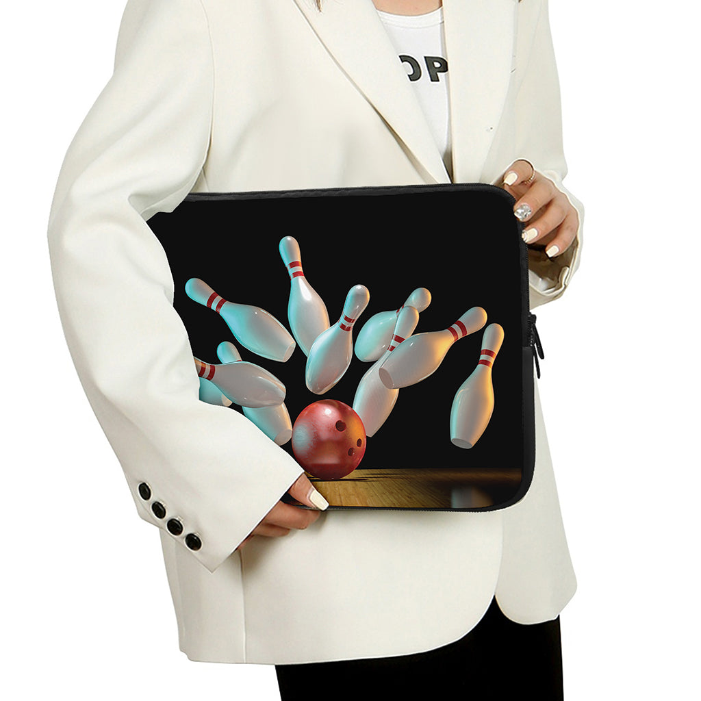 Bowling Strike Print Laptop Sleeve