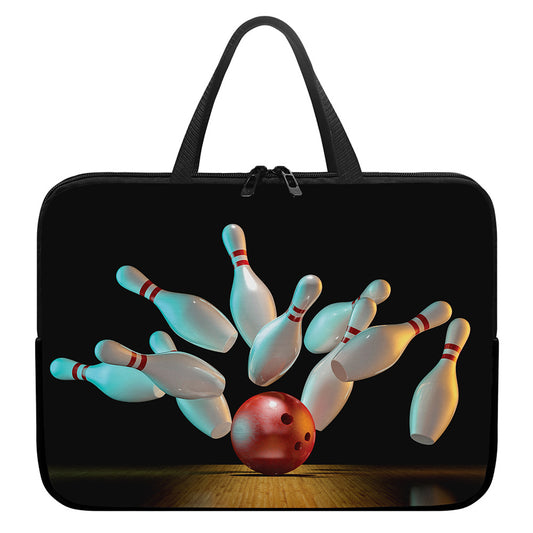 Bowling Strike Print Laptop Sleeve With Handle