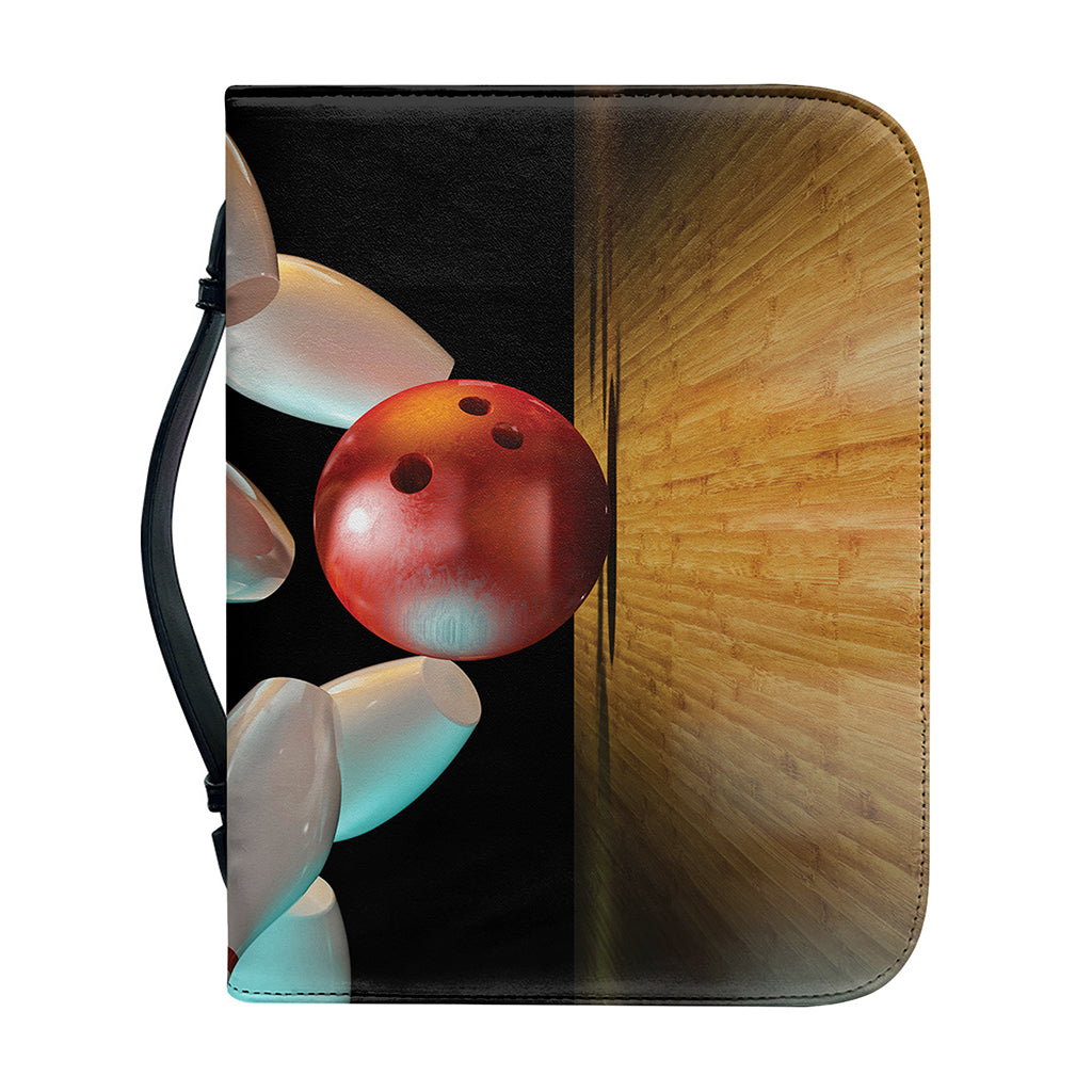 Bowling Strike Print Leather Bible Cover