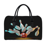 Bowling Strike Print Leather Duffle Bag