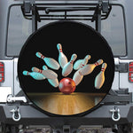 Bowling Strike Print Leather Spare Tire Cover