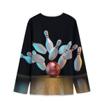 Bowling Strike Print Long Sleeve Short Coat