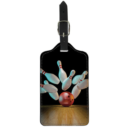 Bowling Strike Print Luggage Tag