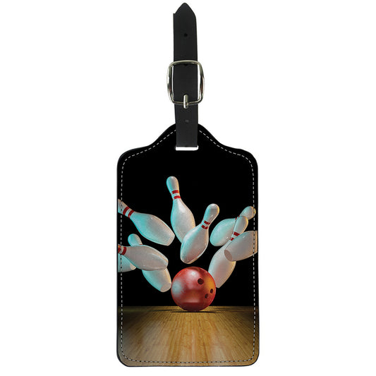 Bowling Strike Print Luggage Tag