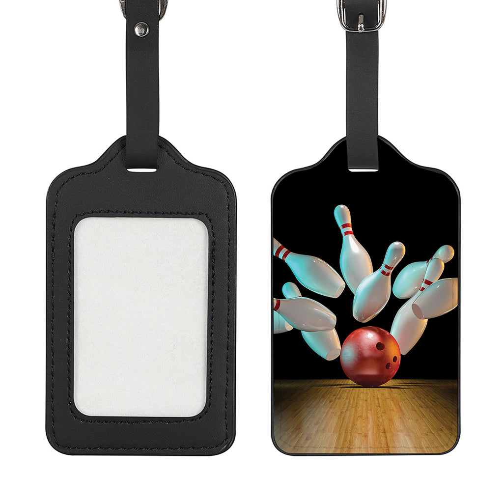 Bowling Strike Print Luggage Tag