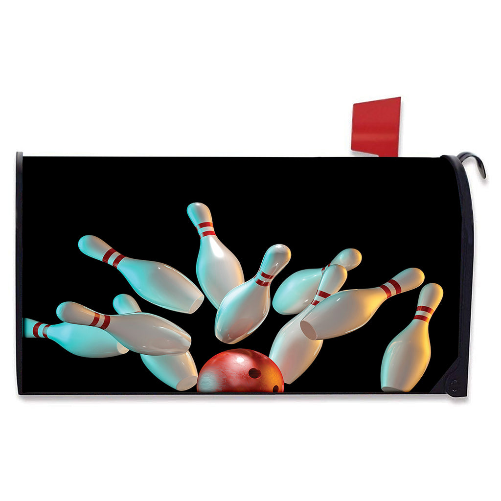 Bowling Strike Print Mailbox Cover