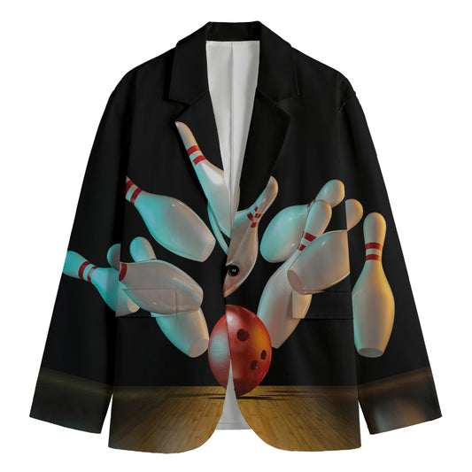 Bowling Strike Print Men's Blazer